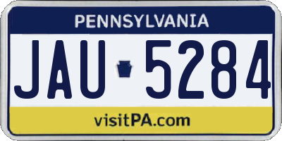 PA license plate JAU5284