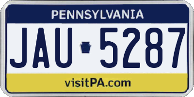 PA license plate JAU5287