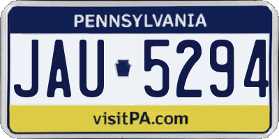 PA license plate JAU5294