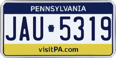 PA license plate JAU5319