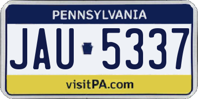 PA license plate JAU5337