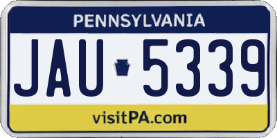 PA license plate JAU5339