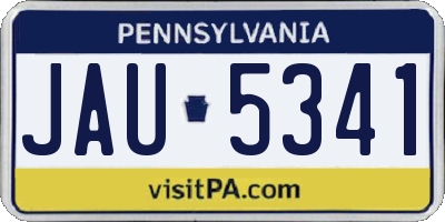 PA license plate JAU5341