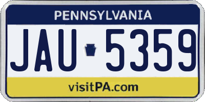 PA license plate JAU5359