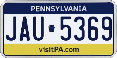 PA license plate JAU5369