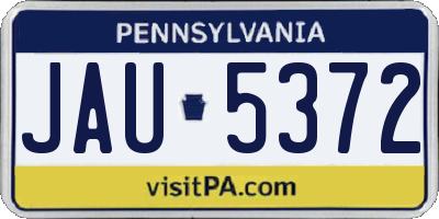 PA license plate JAU5372