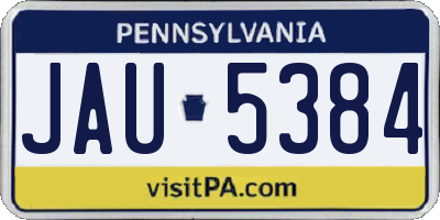 PA license plate JAU5384