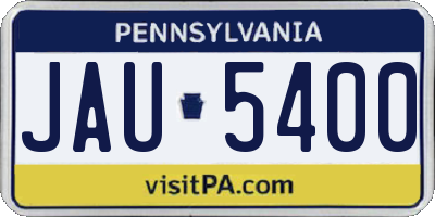 PA license plate JAU5400