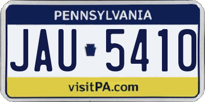 PA license plate JAU5410