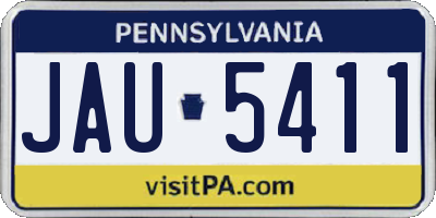 PA license plate JAU5411