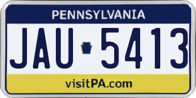 PA license plate JAU5413