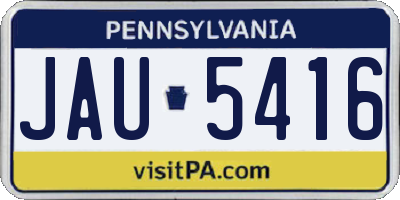PA license plate JAU5416