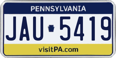 PA license plate JAU5419