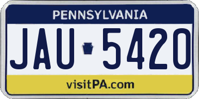 PA license plate JAU5420