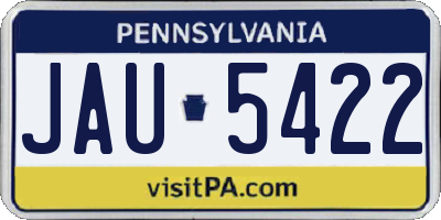 PA license plate JAU5422
