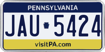 PA license plate JAU5424