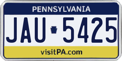 PA license plate JAU5425