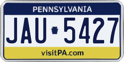 PA license plate JAU5427