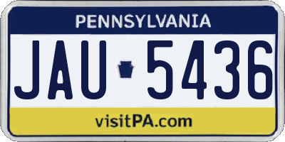 PA license plate JAU5436
