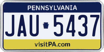 PA license plate JAU5437