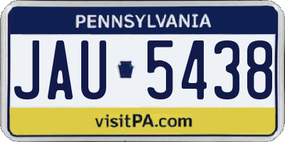 PA license plate JAU5438