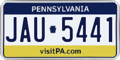 PA license plate JAU5441