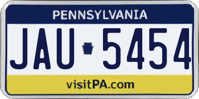 PA license plate JAU5454