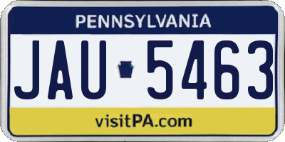 PA license plate JAU5463