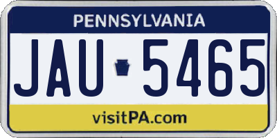 PA license plate JAU5465