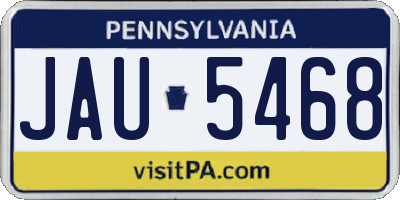 PA license plate JAU5468