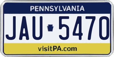 PA license plate JAU5470