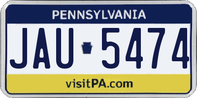 PA license plate JAU5474