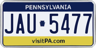 PA license plate JAU5477