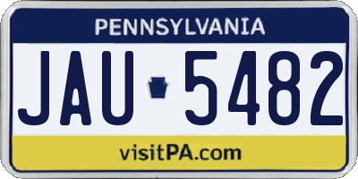 PA license plate JAU5482