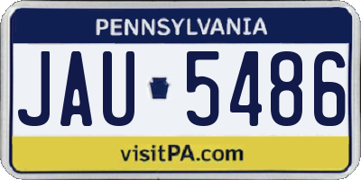 PA license plate JAU5486