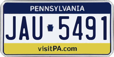 PA license plate JAU5491