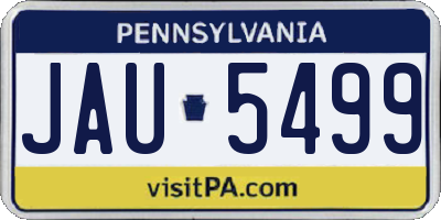 PA license plate JAU5499