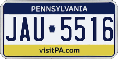 PA license plate JAU5516