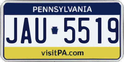 PA license plate JAU5519