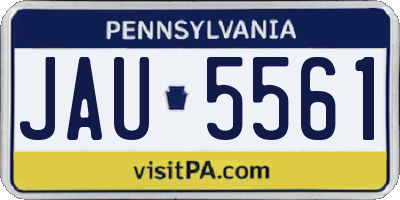 PA license plate JAU5561