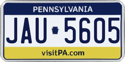 PA license plate JAU5605
