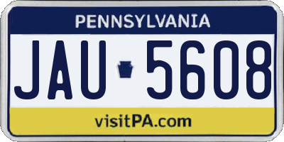 PA license plate JAU5608