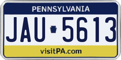 PA license plate JAU5613