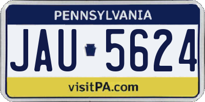 PA license plate JAU5624