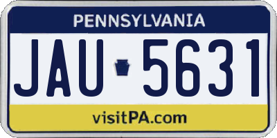 PA license plate JAU5631