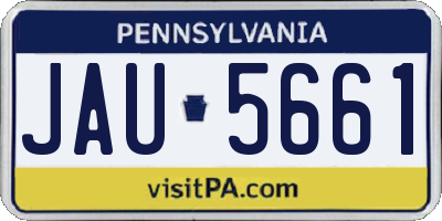 PA license plate JAU5661