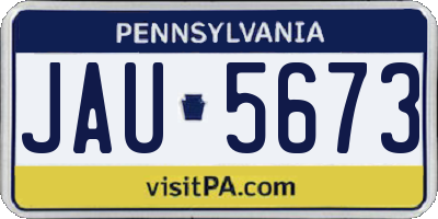 PA license plate JAU5673