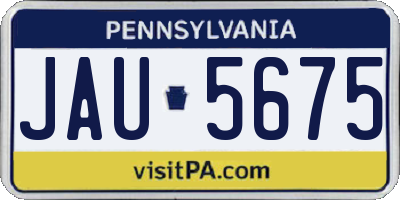 PA license plate JAU5675