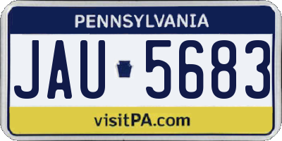 PA license plate JAU5683