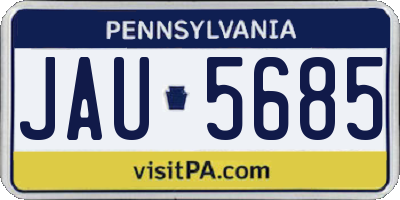 PA license plate JAU5685